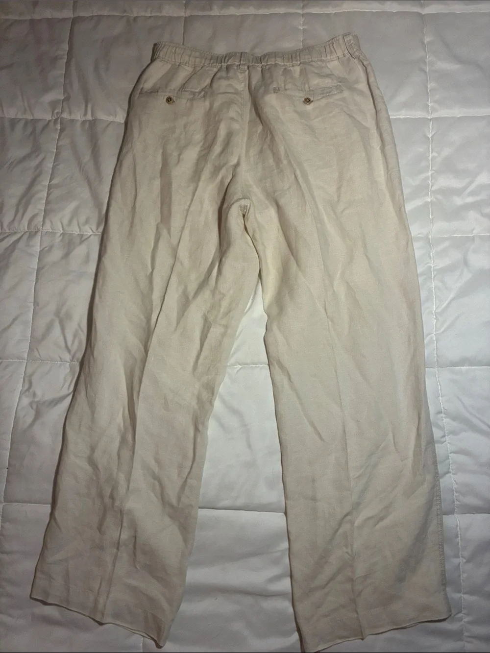 Tommy Bahama Relax Men's Cream 100% Linen Chinos Wide leg 34x29